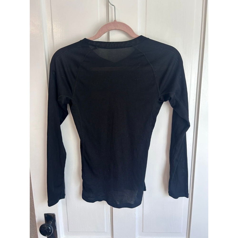 Patagonia Capilene Thermal Base Layer Top Womens XS Black Long Sleeve V-Neck - Picture 2 of 3